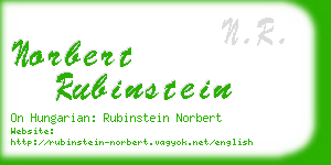 norbert rubinstein business card